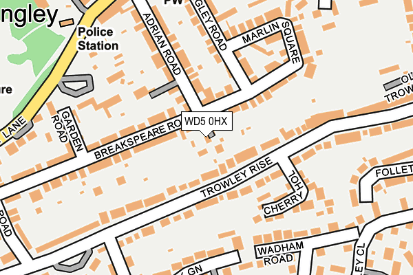 WD5 0HX map - OS OpenMap – Local (Ordnance Survey)