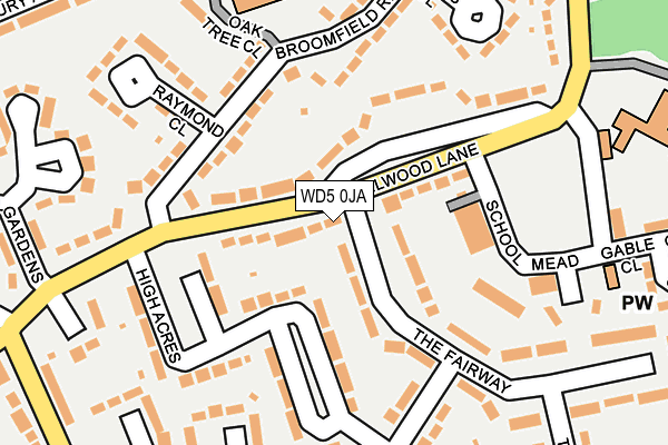 WD5 0JA map - OS OpenMap – Local (Ordnance Survey)