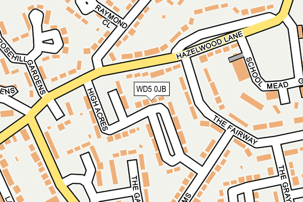 WD5 0JB map - OS OpenMap – Local (Ordnance Survey)