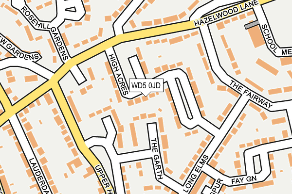 WD5 0JD map - OS OpenMap – Local (Ordnance Survey)