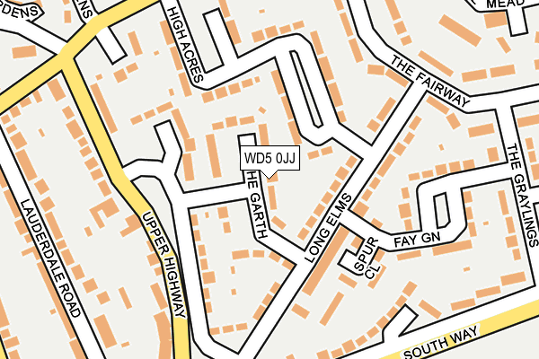WD5 0JJ map - OS OpenMap – Local (Ordnance Survey)