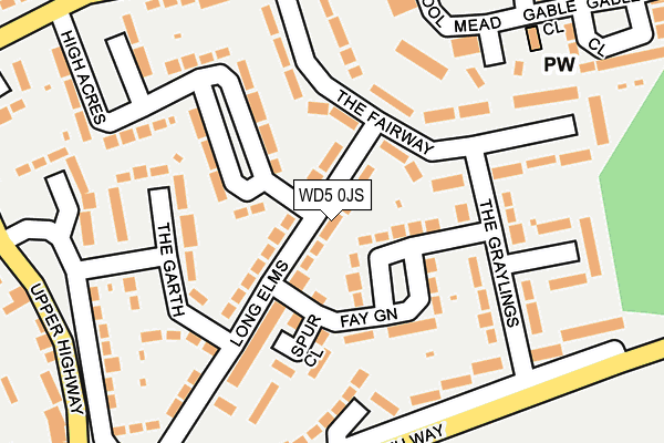 WD5 0JS map - OS OpenMap – Local (Ordnance Survey)