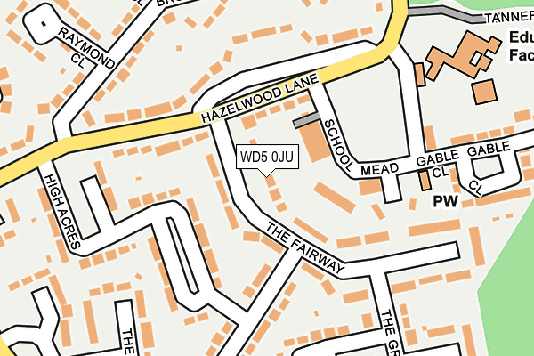 WD5 0JU map - OS OpenMap – Local (Ordnance Survey)