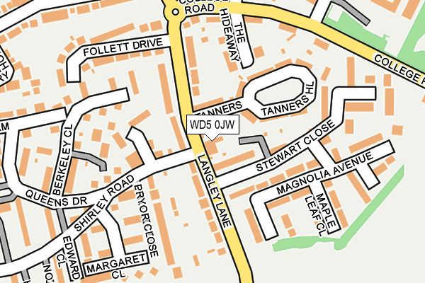 WD5 0JW map - OS OpenMap – Local (Ordnance Survey)