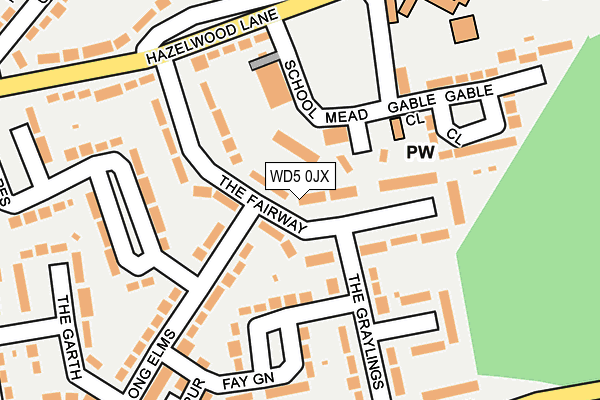 WD5 0JX map - OS OpenMap – Local (Ordnance Survey)