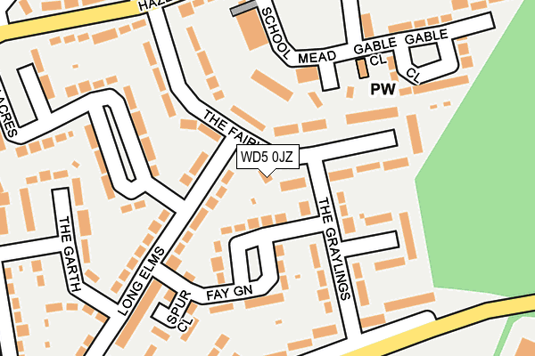 WD5 0JZ map - OS OpenMap – Local (Ordnance Survey)