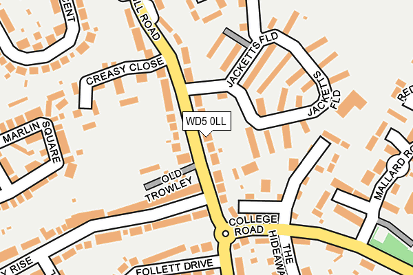 WD5 0LL map - OS OpenMap – Local (Ordnance Survey)