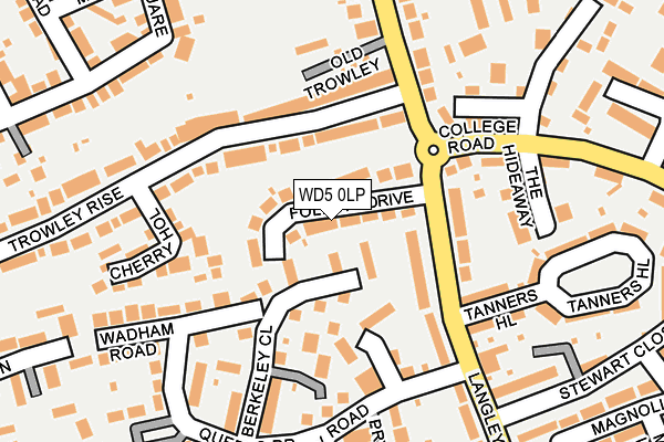 WD5 0LP map - OS OpenMap – Local (Ordnance Survey)