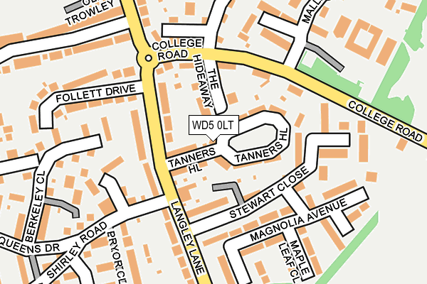 WD5 0LT map - OS OpenMap – Local (Ordnance Survey)