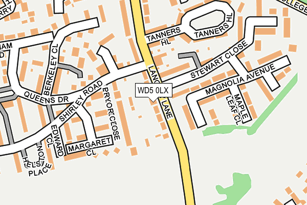 WD5 0LX map - OS OpenMap – Local (Ordnance Survey)