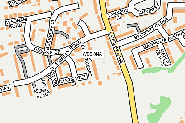 WD5 0NA map - OS OpenMap – Local (Ordnance Survey)