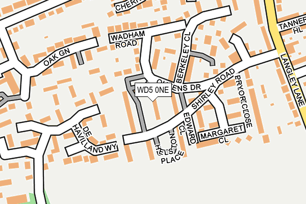 WD5 0NE map - OS OpenMap – Local (Ordnance Survey)