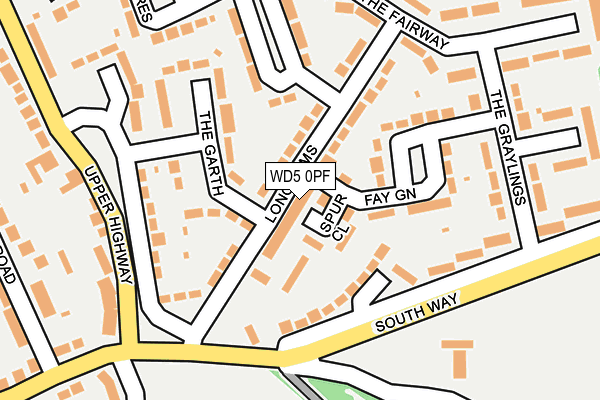WD5 0PF map - OS OpenMap – Local (Ordnance Survey)