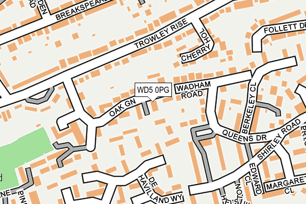WD5 0PG map - OS OpenMap – Local (Ordnance Survey)