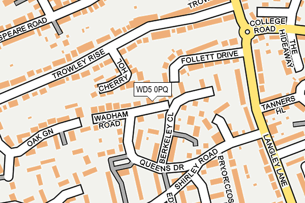 WD5 0PQ map - OS OpenMap – Local (Ordnance Survey)