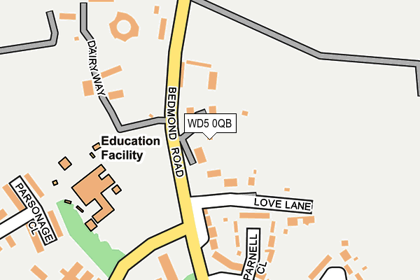 WD5 0QB map - OS OpenMap – Local (Ordnance Survey)