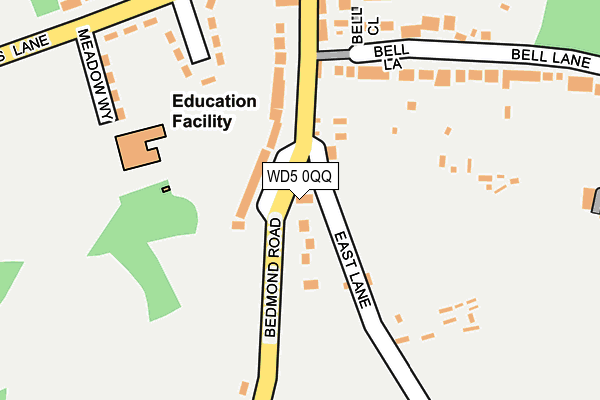 WD5 0QQ map - OS OpenMap – Local (Ordnance Survey)