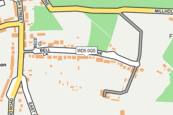 WD5 0QS map - OS OpenMap – Local (Ordnance Survey)
