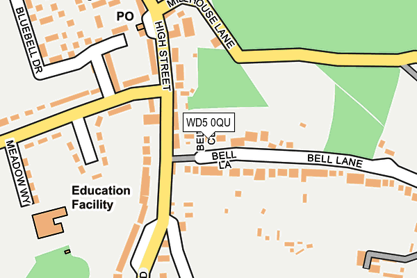 WD5 0QU map - OS OpenMap – Local (Ordnance Survey)
