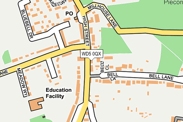 WD5 0QX map - OS OpenMap – Local (Ordnance Survey)