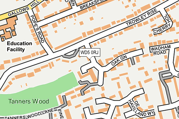 WD5 0RJ map - OS OpenMap – Local (Ordnance Survey)