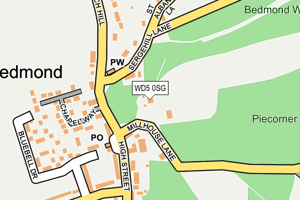 WD5 0SG map - OS OpenMap – Local (Ordnance Survey)