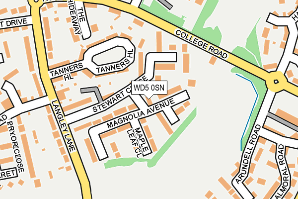 WD5 0SN map - OS OpenMap – Local (Ordnance Survey)