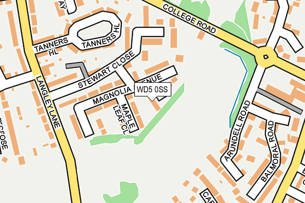 WD5 0SS map - OS OpenMap – Local (Ordnance Survey)