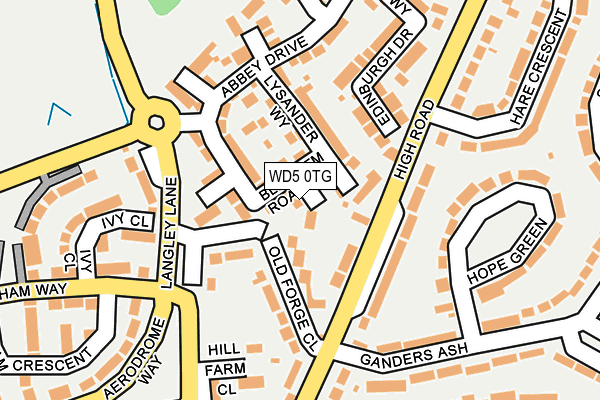 WD5 0TG map - OS OpenMap – Local (Ordnance Survey)