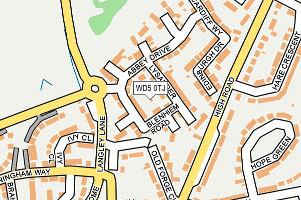 WD5 0TJ map - OS OpenMap – Local (Ordnance Survey)