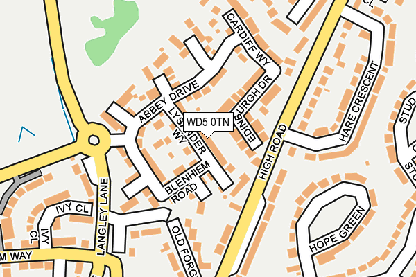 WD5 0TN map - OS OpenMap – Local (Ordnance Survey)