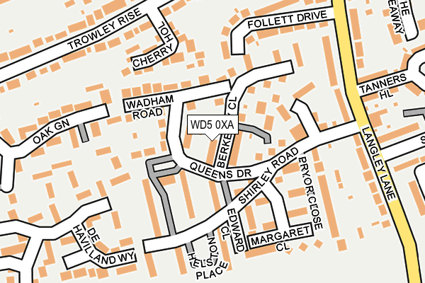 WD5 0XA map - OS OpenMap – Local (Ordnance Survey)