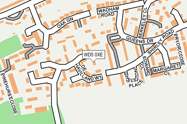 WD5 0XE map - OS OpenMap – Local (Ordnance Survey)