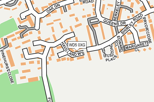 WD5 0XG map - OS OpenMap – Local (Ordnance Survey)