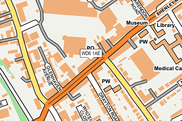 WD6 1AE map - OS OpenMap – Local (Ordnance Survey)