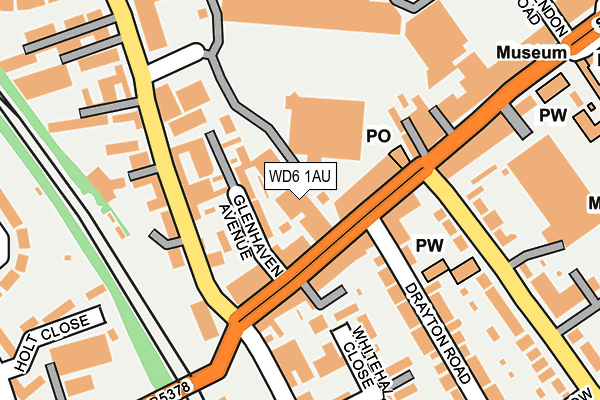 WD6 1AU map - OS OpenMap – Local (Ordnance Survey)