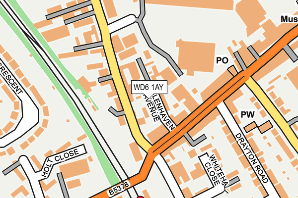 WD6 1AY map - OS OpenMap – Local (Ordnance Survey)