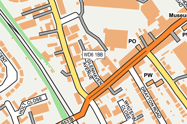 WD6 1BB map - OS OpenMap – Local (Ordnance Survey)