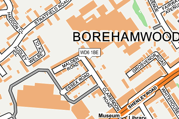 WD6 1BE map - OS OpenMap – Local (Ordnance Survey)