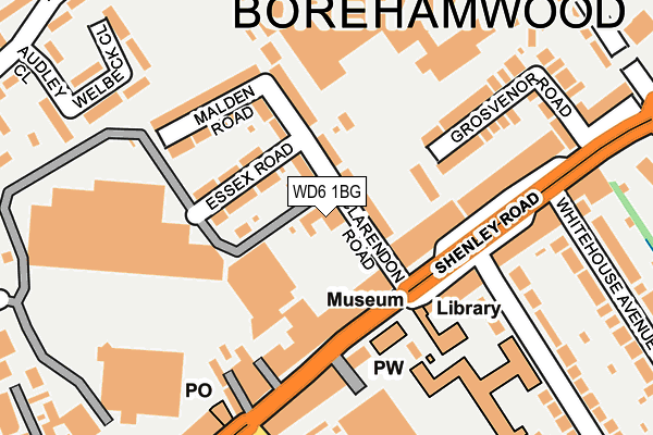 WD6 1BG map - OS OpenMap – Local (Ordnance Survey)