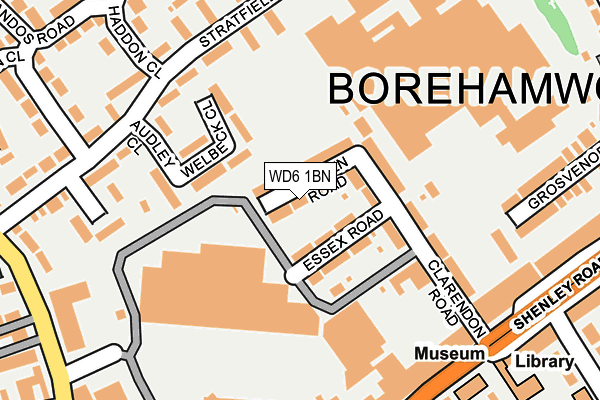 WD6 1BN map - OS OpenMap – Local (Ordnance Survey)