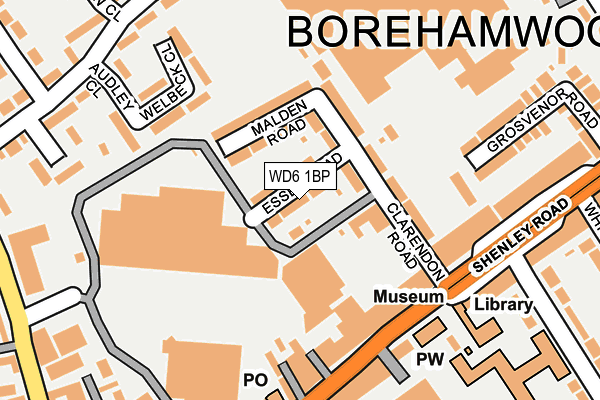 WD6 1BP map - OS OpenMap – Local (Ordnance Survey)