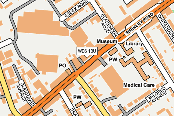 WD6 1BU map - OS OpenMap – Local (Ordnance Survey)
