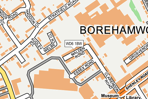 WD6 1BW map - OS OpenMap – Local (Ordnance Survey)