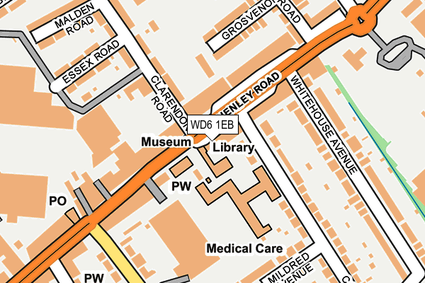 WD6 1EB map - OS OpenMap – Local (Ordnance Survey)