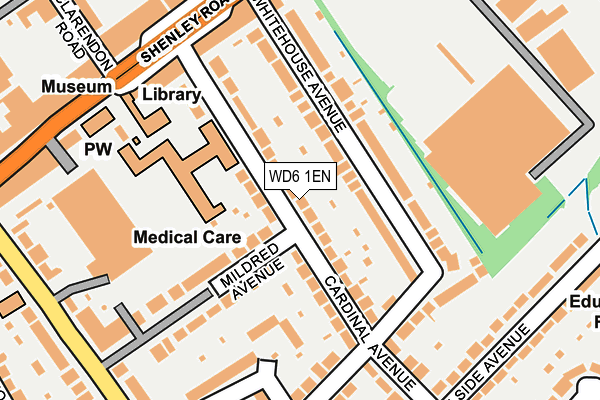 WD6 1EN map - OS OpenMap – Local (Ordnance Survey)