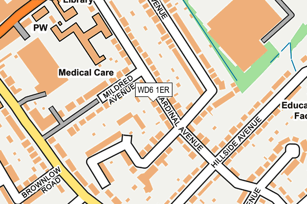 WD6 1ER map - OS OpenMap – Local (Ordnance Survey)