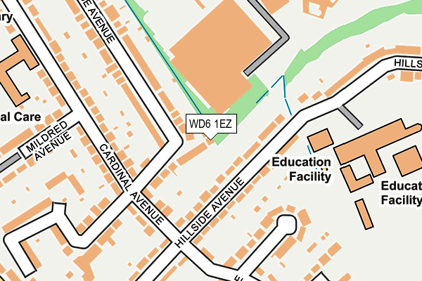 WD6 1EZ map - OS OpenMap – Local (Ordnance Survey)
