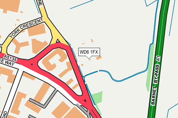 WD6 1FX map - OS OpenMap – Local (Ordnance Survey)