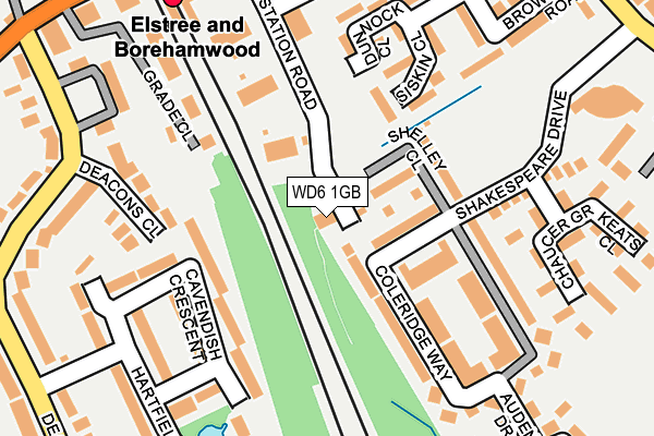 WD6 1GB map - OS OpenMap – Local (Ordnance Survey)